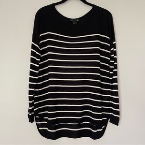 H&M Black and White Stripe Oversized Top